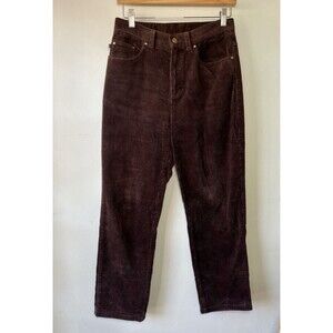 Vintage Ralph Lauren Co Women Brown Corduroy Straight Leg Pants 6 High Waisted